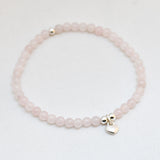 Armband rozenkwarts 4 mm