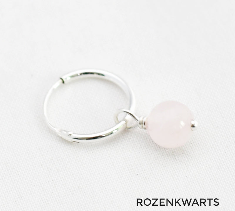 Oorbellen creolen edelsteen rond