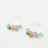 Oorbellen creolen edelsteen split