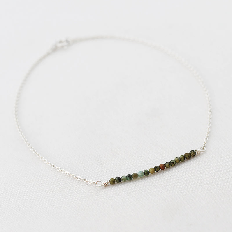 enkelbandje edelsteen kralen 2 mm afrikaans turquoise