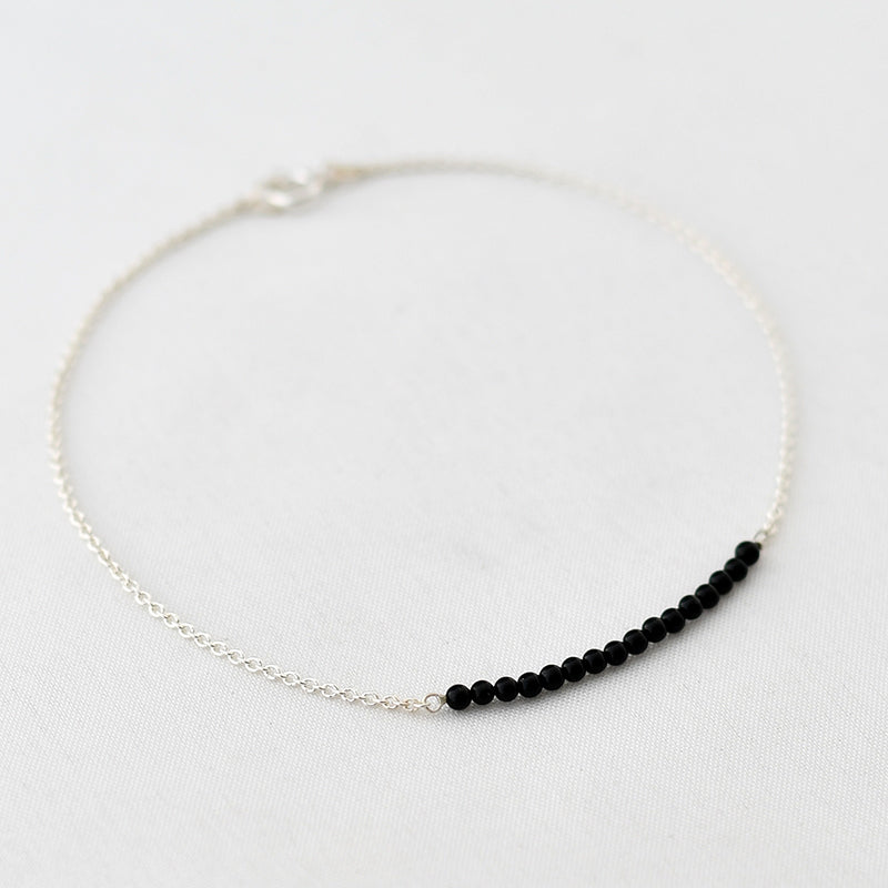 enkelbandje edelsteen kralen 2 mm onyx