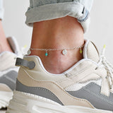 Enkelbandje munt edelsteen bedel