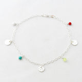 Enkelbandje munt edelsteen bedel