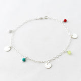 Enkelbandje munt edelsteen bedel