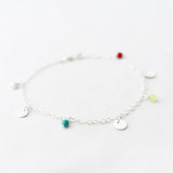 Enkelbandje munt edelsteen bedel