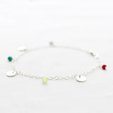 Enkelbandje munt edelsteen bedel