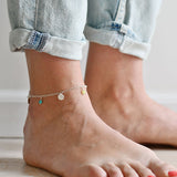 Enkelbandje munt edelsteen bedel