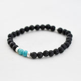 Armband heren lava steen rond