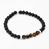 Armband heren lava steen rond