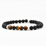 Armband heren lava steen rond