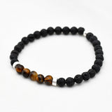 Armband heren lava steen rond