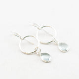 Oorbellen cirkel met druppel edelsteen