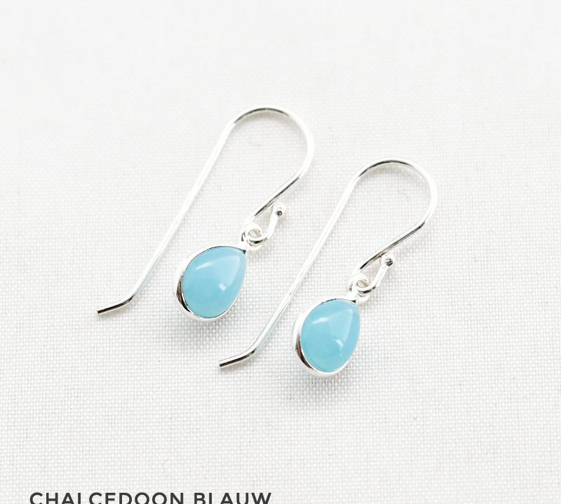 Oorbellen druppel edelsteen