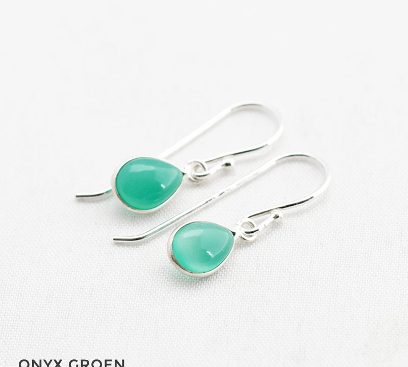 Oorbellen druppel edelsteen