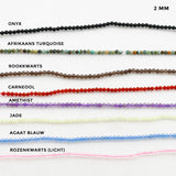 Armband 2 mm edelsteen kraaltjes