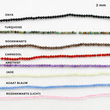 Ketting edelsteen bar 2 mm