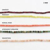 Armband 2 mm edelsteen kraaltjes