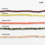 Ketting edelsteen bar 2 mm