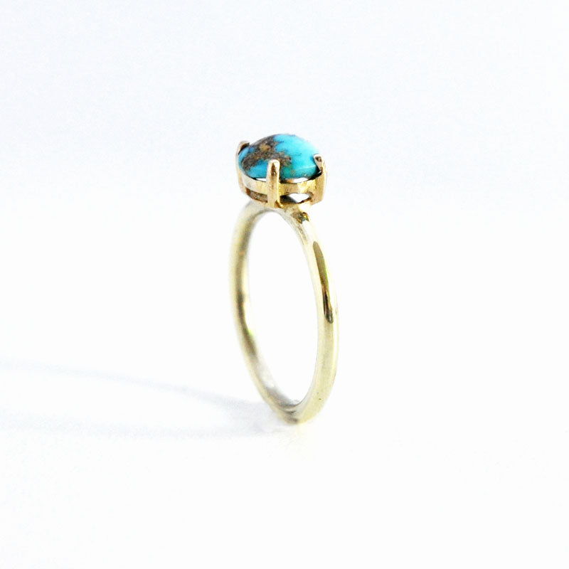 14k RING TURQUOISE CHATON 