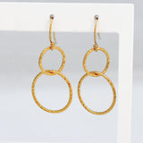 Oorbellen cirkel dubbel goldfilled