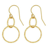 Oorbellen cirkel dubbel goldfilled