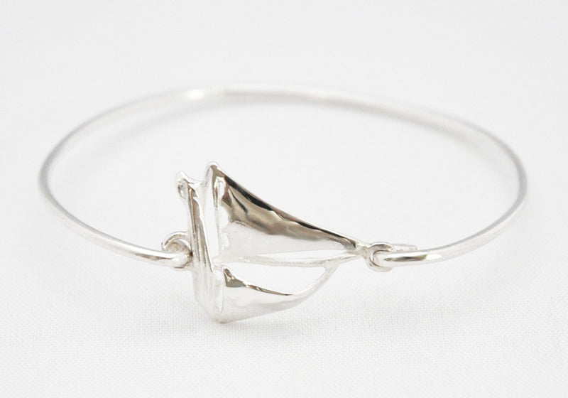 Zilveren zijlboot armband