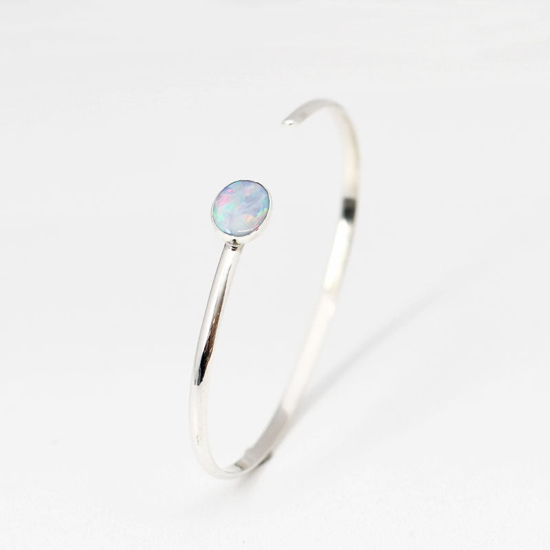zilveren armband cuff edelsteen opaal