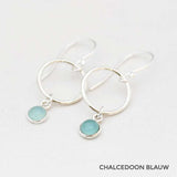 Oorbellen cirkel edelsteen