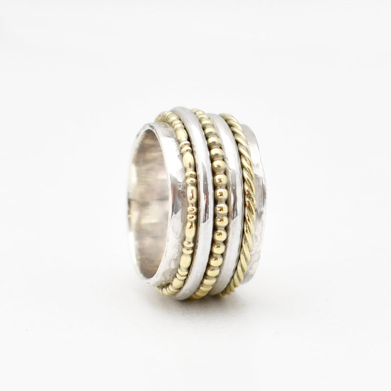 RING SPINNER ZILVER GOUD