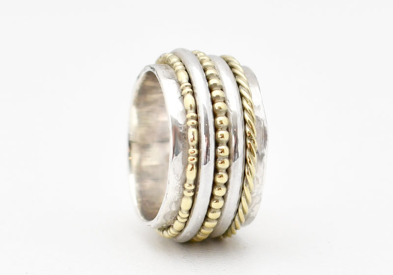 RING SPINNER ZILVER GOUD