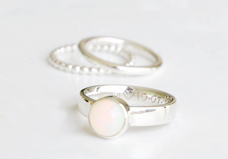 RING EDELSTEEN BASIC OPAAL