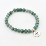 Armband jade aquamarine 6 mm