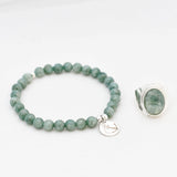 Armband jade aquamarine 6 mm