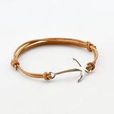 Armband heren anker leer