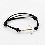 Armband heren anker leer