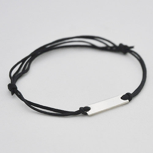 Armband plaatje nylon - Armbanden - Zilver & Zoet