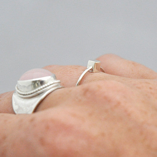 Ring Blokje - Ringen - Zilver & Zoet