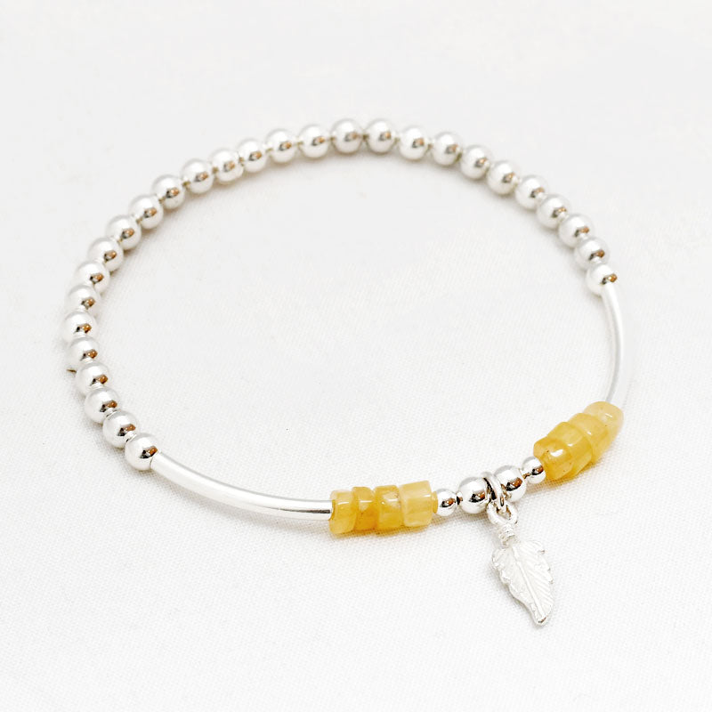 Armband kralen rond buis edelsteen
