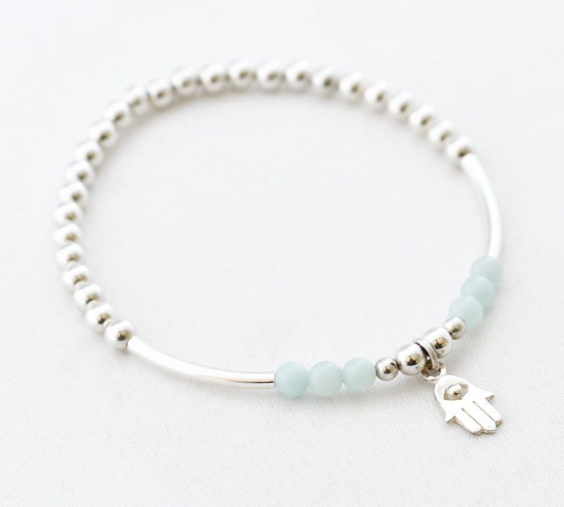 Armband kralen rond buis edelsteen