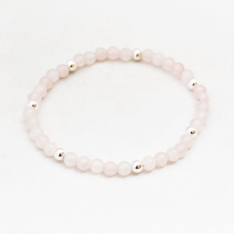 Armband rozenkwarts 4 mm