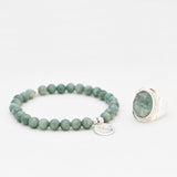 Armband jade aquamarine 6 mm